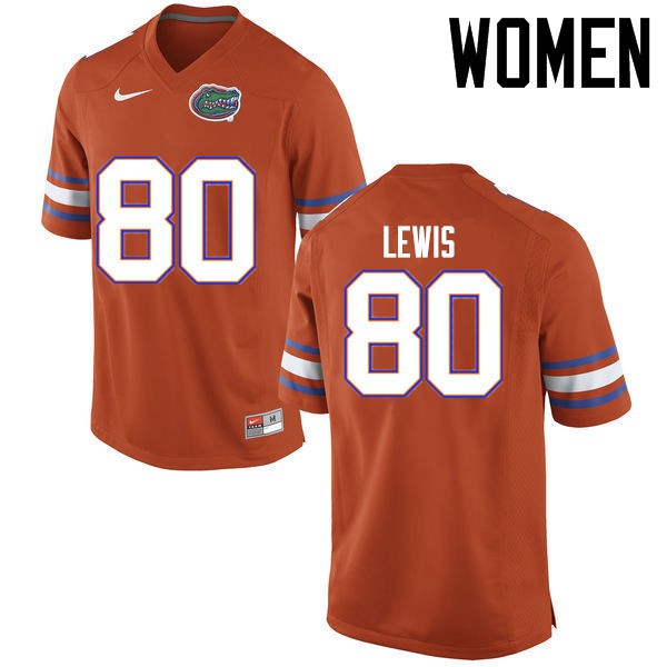 Florida Gators Women #80 Cyontai Lewis College Football Jersey Orange